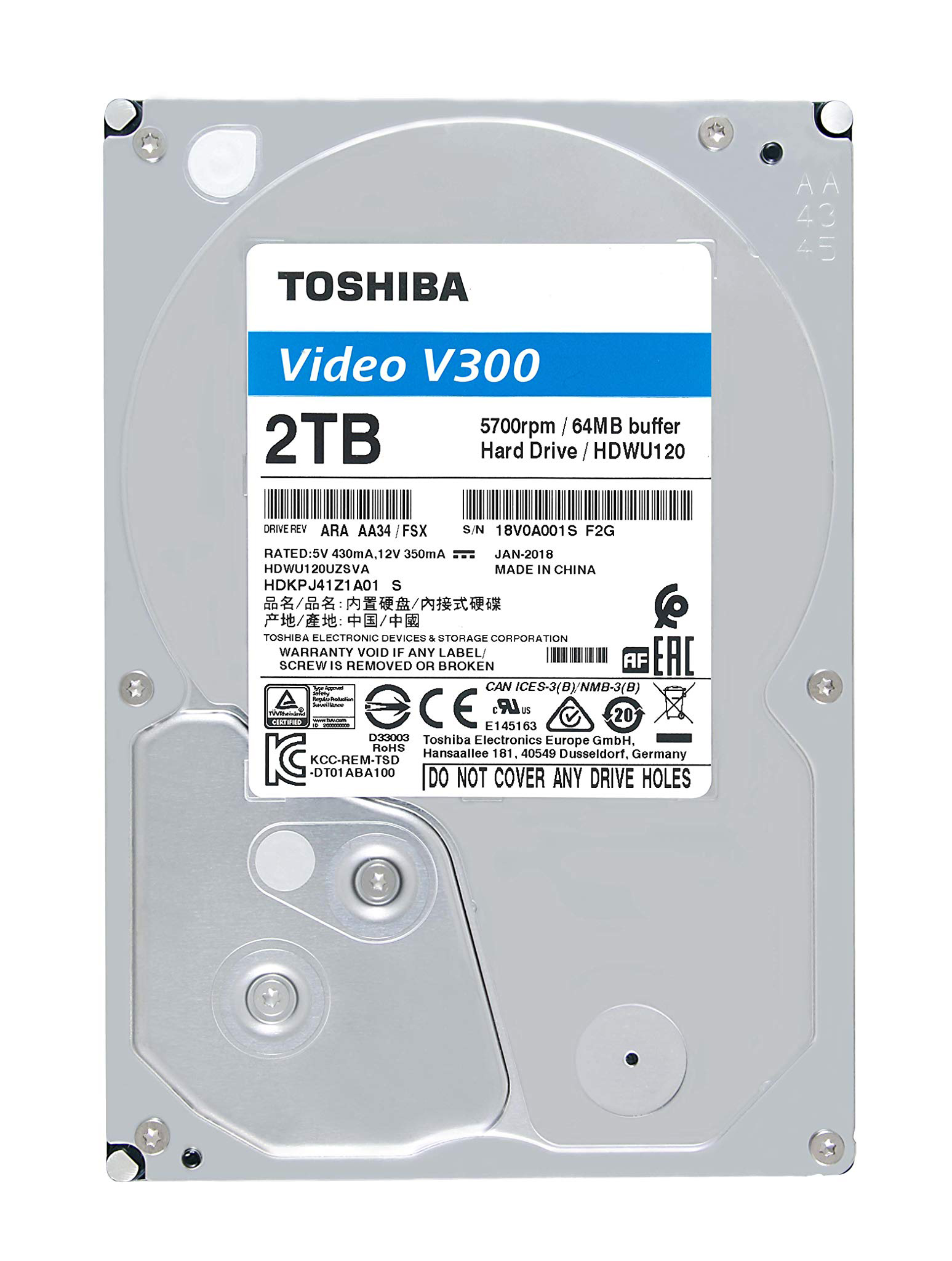 Toshiba 2TB SATA 7200RPM 64MB HDWU120UZSVA